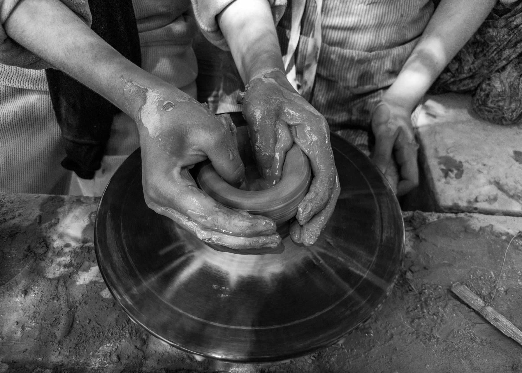 Hand-thrown pottery in Fayoum, the craft Tunis village is famous for