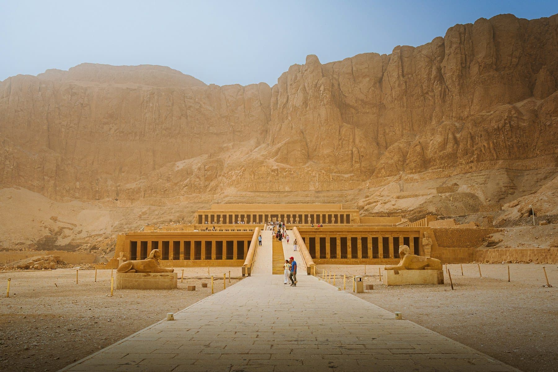 Mortuary Temple of Hatshepsut beneath the cliffs of Deir el-Bahari
