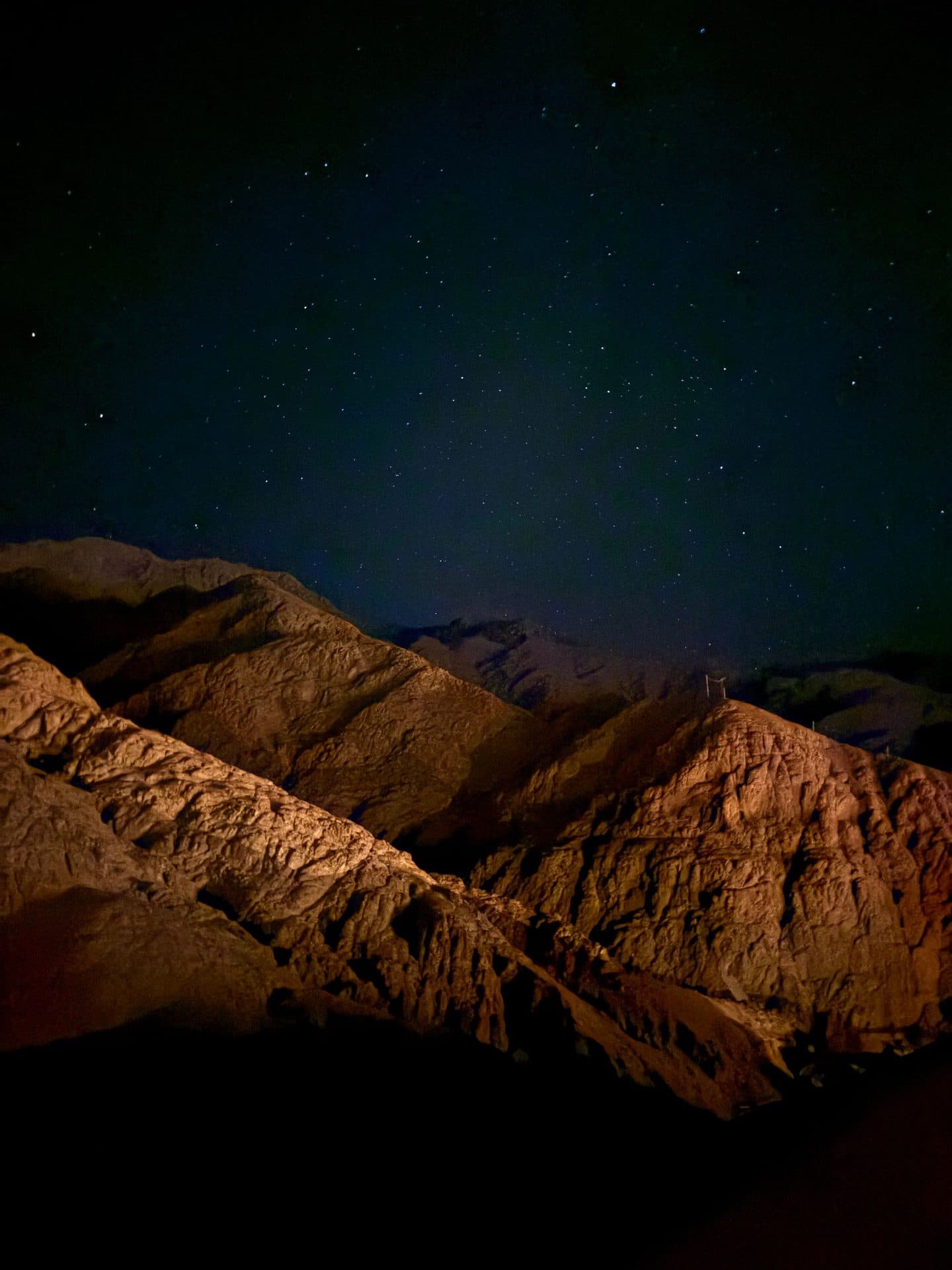 The Sinai mountains under a sky full of stars