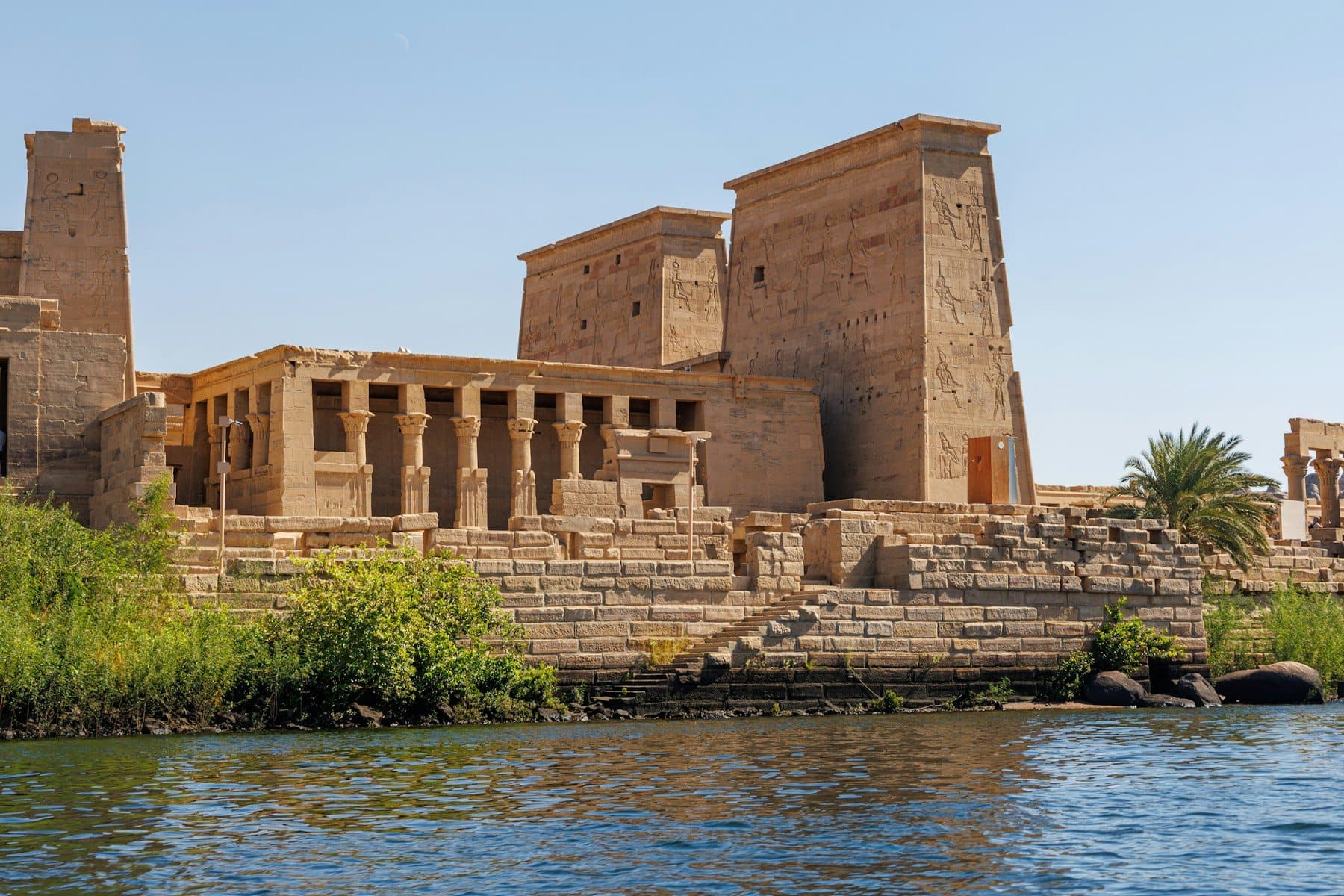 Philae Temple on Agilkia Island seen across the water