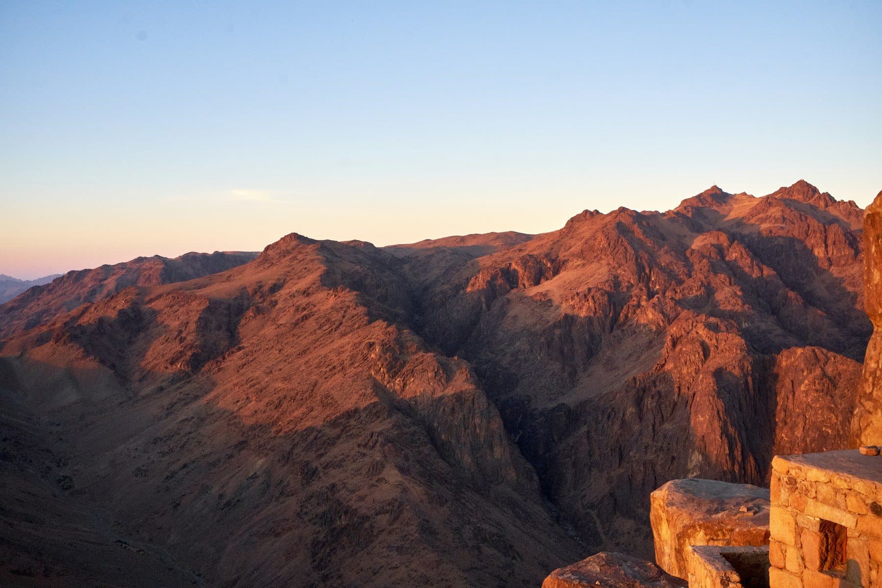 The jagged mountain ranges around Mount Sinai