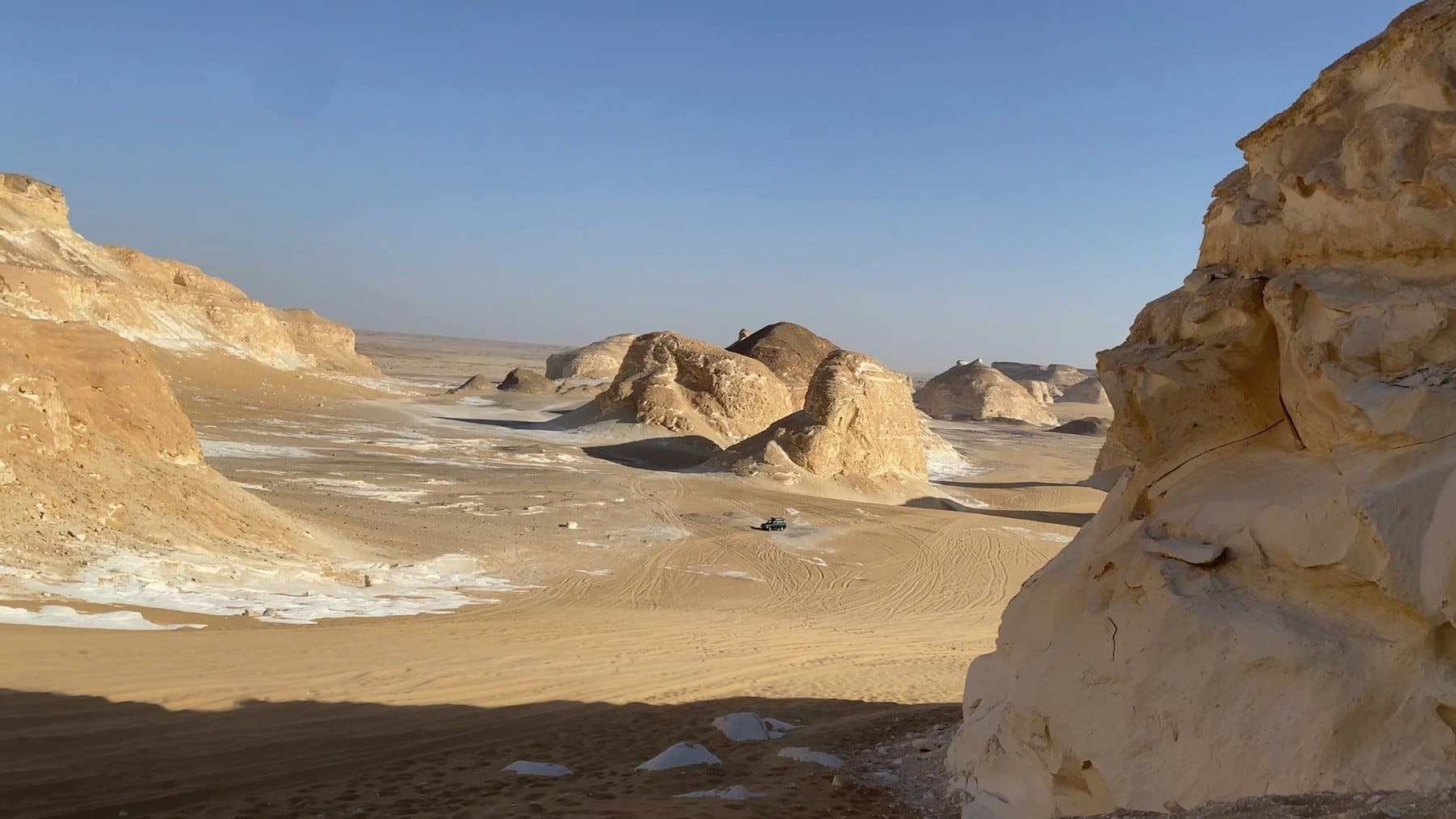 Chalk towers rising from the White Desert